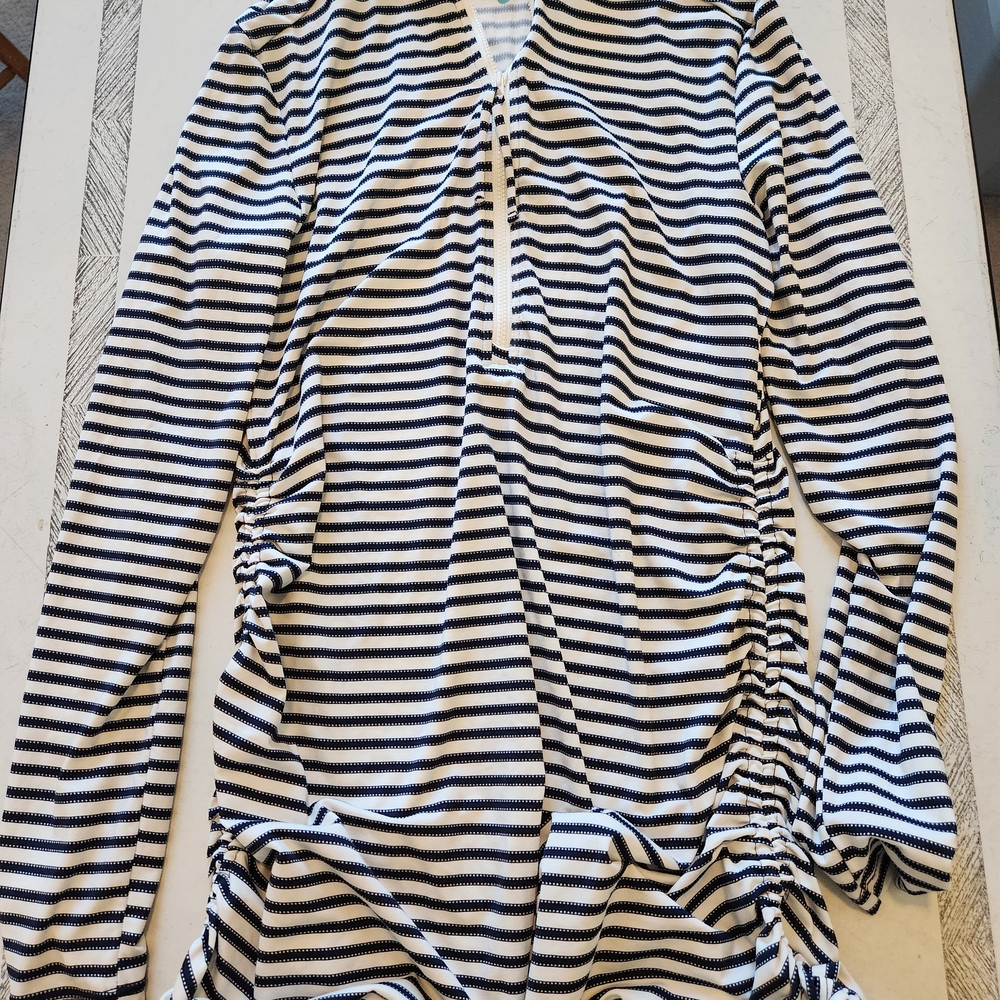 Carve Designs Navy and White Striped Top